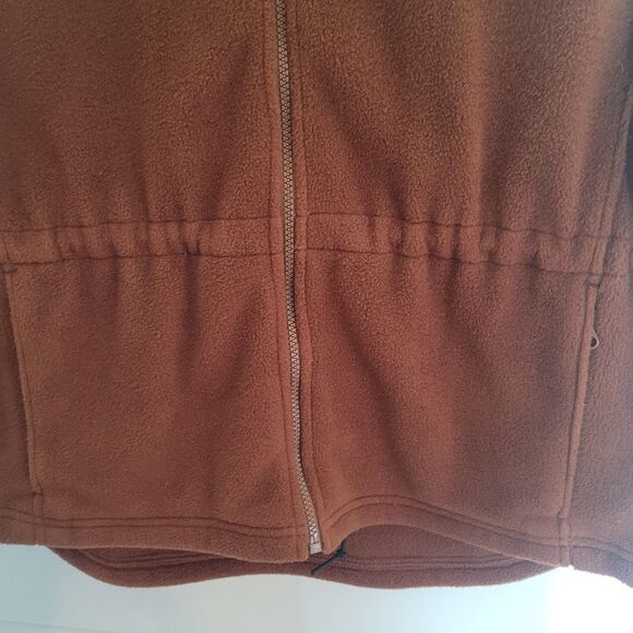 Vintage LL Bean Fleece Vest Women's Large Petite Brown Casual Zip Up Made in USA - Picture 4 of 11